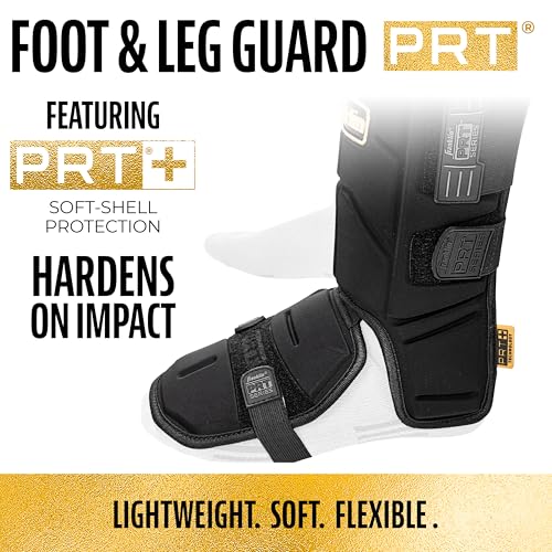 Franklin Sport Baseball + Softball Leg Guard - Prt Series Youth Shin + Foot Shield For Batting - Protective Leg + Ankle Guard Wi