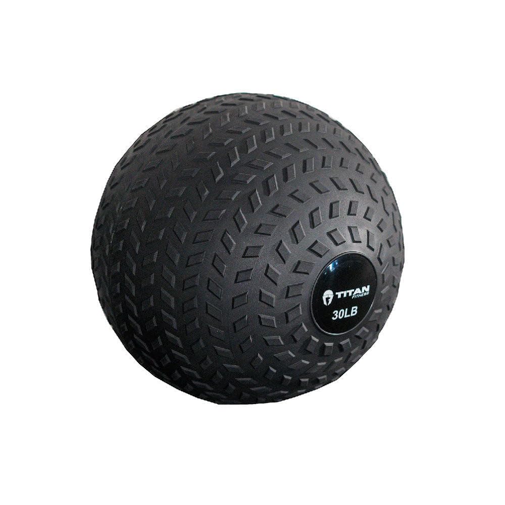 Titan Fitness 30 Lb Rubber Tread Slam Ball, Dead Bounce, 11.5In Diameter, Weight Workout - Throw, Catch, Slam, Twist