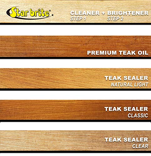 Star Brite Teak Sealer - One-Coat, Durable Protection For All Fine Woods - Perfect For Outdoor Furniture & Marine Use - Clear 1