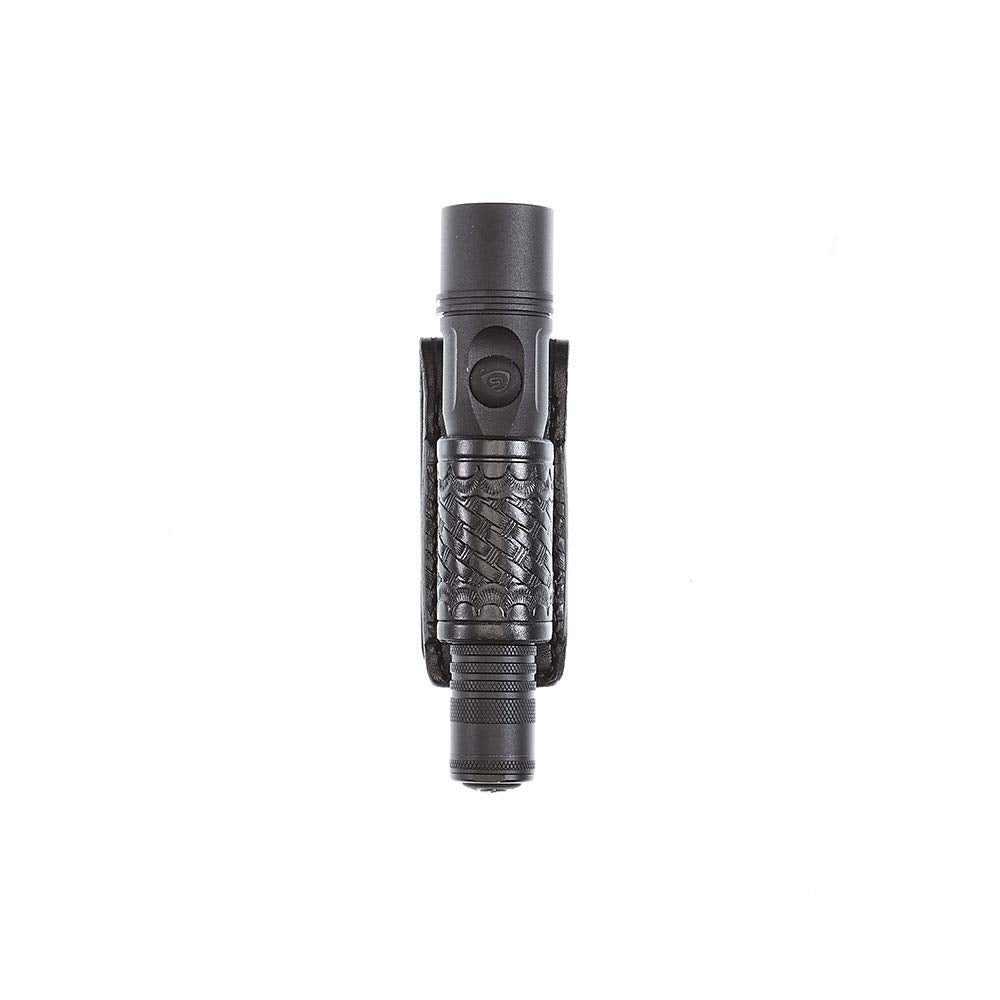Aker Leather Products Flashlight Holder Aker Leather 654 Flashlight Holder, Basketweave, Streamlight Strion LED and Ds Led, Blac