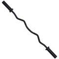Signature Fitness Powergainz Standard Olympic Super Curl Barbell Curl Bar Threaded Curl Bar, 48 inch,Black