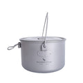 Ibasingo 1300Ml Outdoor Titanium Pot With Lid Folding Handle Camping Hiking Picnic Ultralight Bowl Tableware Only 166.5G Ti2043C