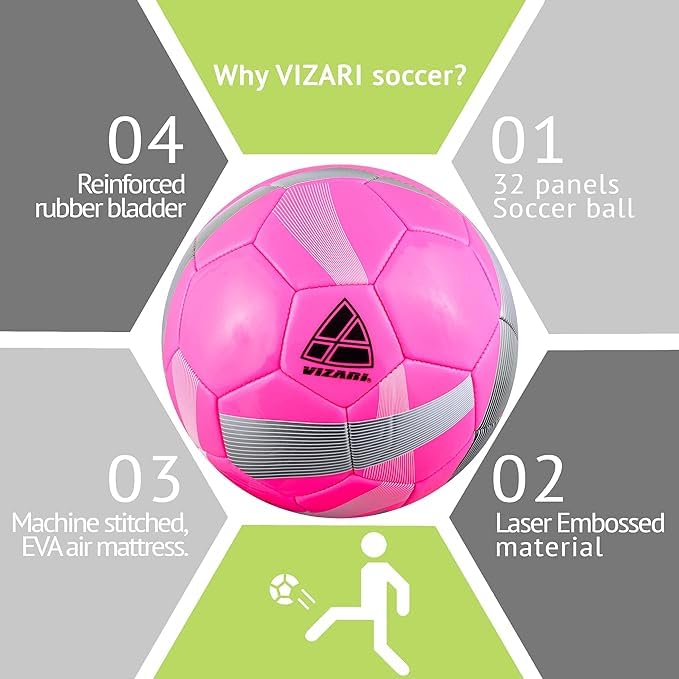 Vizari Hydra Soccer Ball For Kids & Youth | Durable All-Weather Tpu Soccer Ball With Eye-Catching Graphics | Reinforced Rubber B