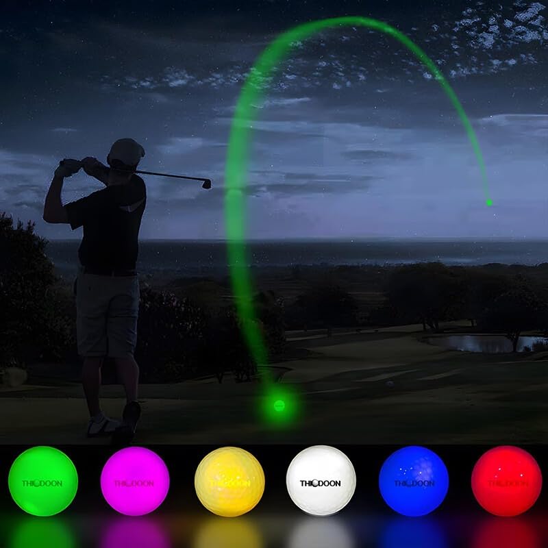 Thiodoon Glow In The Dark Golf Balls Light Up Led Golf Balls Night Golf Gift Sets For Men Kids Women 3 Pack