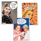 Nobleworks Assorted 3 Pack, Funny Naughty Retro Birthday Cards For Women With 5 X 7 Inch Envelopes (3 Designs, 1 Each) Laughing 