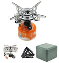 Dzrzvd Windproof Portable Backpacking Stove Burner With Piezo Ignition,Stove Adapter,Plastic Storage Box,Lightweight,Propane But