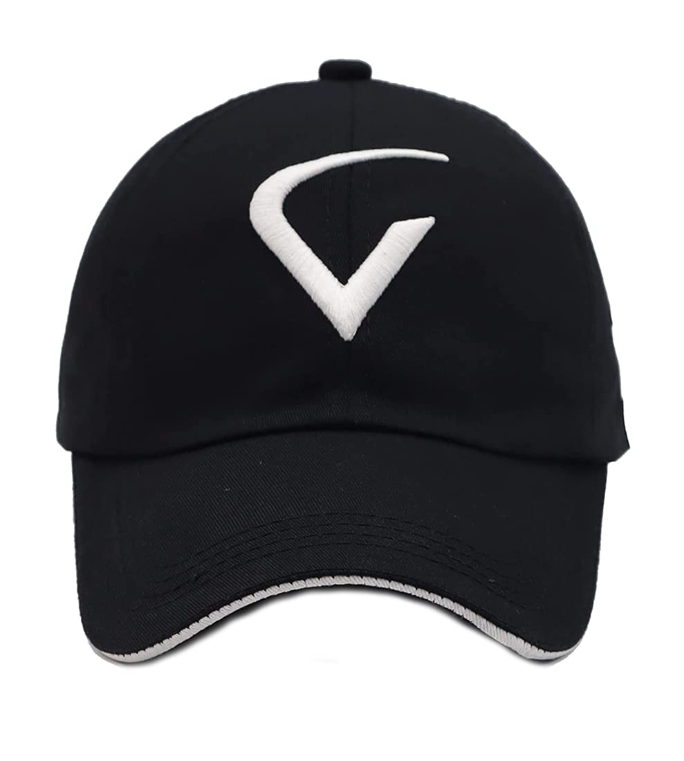 Faas Fashionable Latest 3D Embroidered Cotton Adjustable Baseball Caps For Men Black