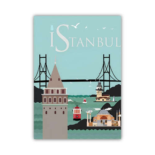 95MILES GARMENTS Stylish Wooden Istanbul Fridge Magnets for Home Office Kitchen Refrigerator Door Decor Souvenir Gift L X H 2.5 