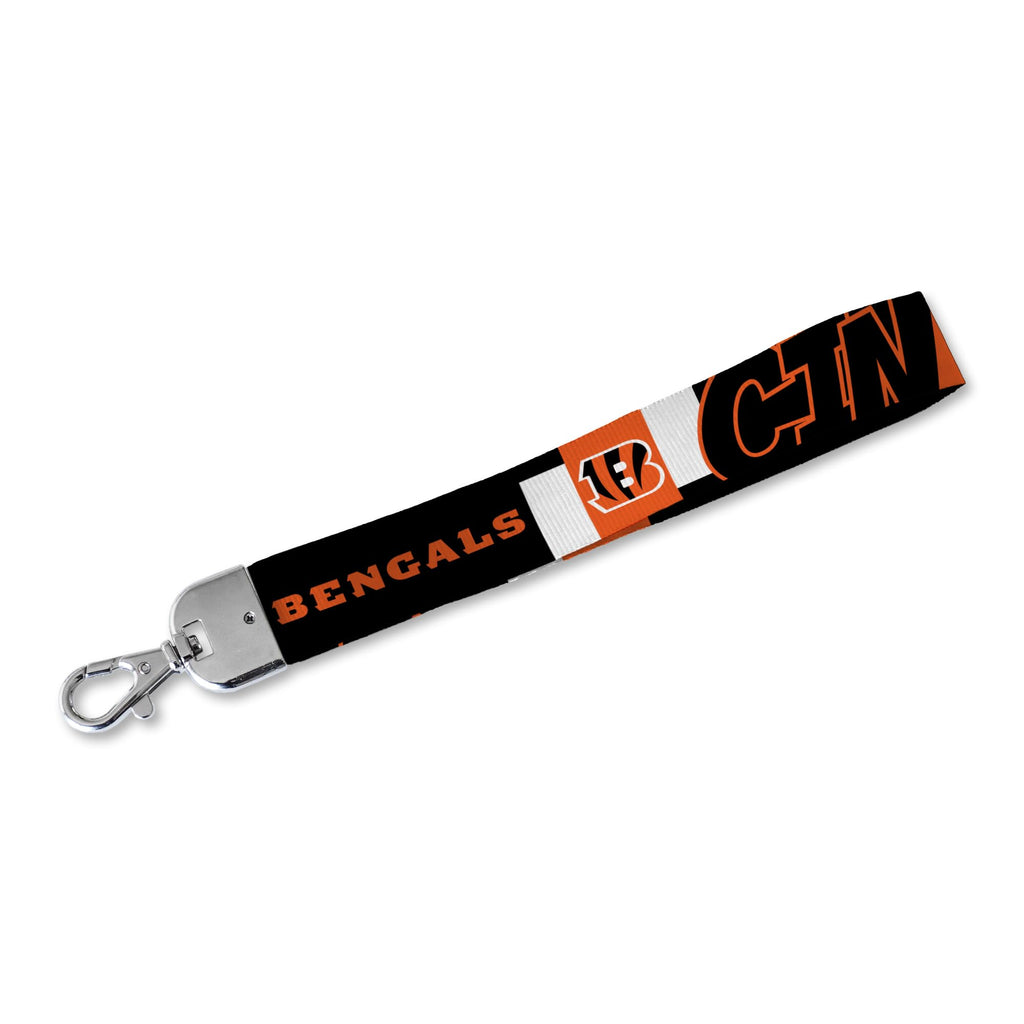 Rico Industries Nfl Football Cincinnati Bengals Standard Wrist Lanyard Key Chain, Cute Wristlet Strap Keychain Holder For Women