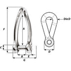 Wichard Captive Pin Twisted Shackle - Diameter 5Mm - 3/16''