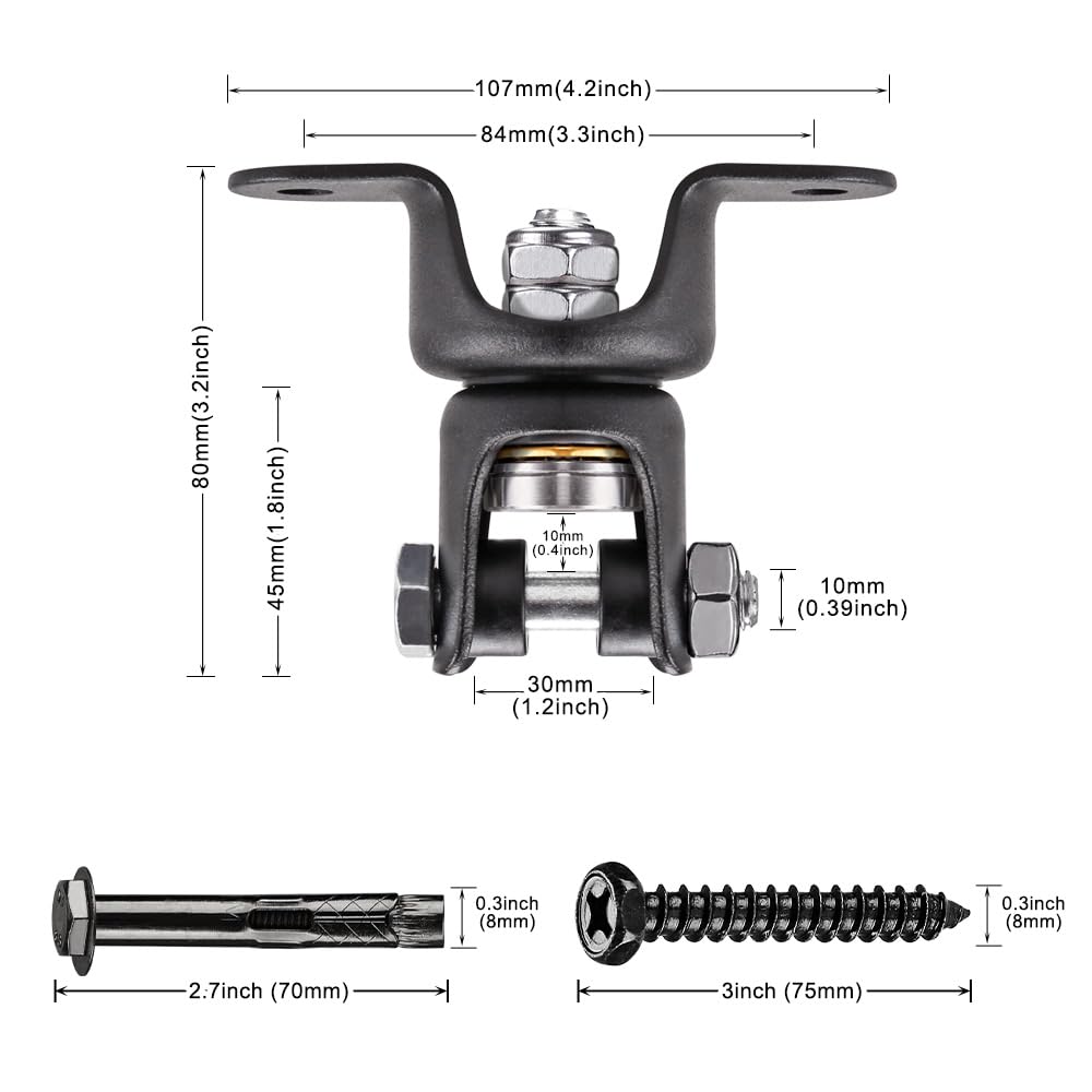 Benelabel Heavy Duty Punching Bag Hanger - 360    Rotation Wood Beam Holder With Bearing Swivel - Easy To Install - Durable Mate