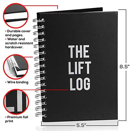 The Lift Log Workout Journal & Bookmark - 6 Month Undated (A5, 6   X 8   ) Fitness Journal - Assist In Weight Loss & Weight Lift