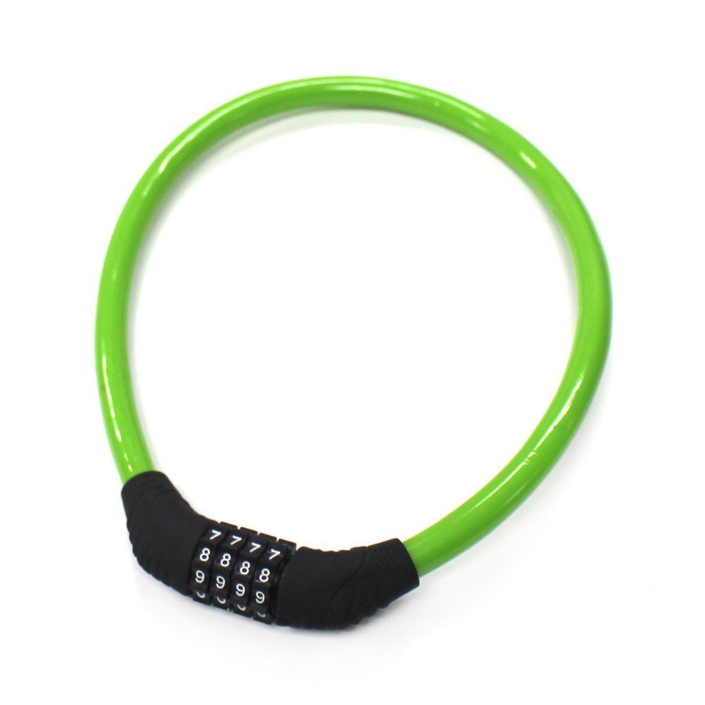 Sanwo Security Bike Lock Resettable Combination Cable Lock For Bicycle (Green)