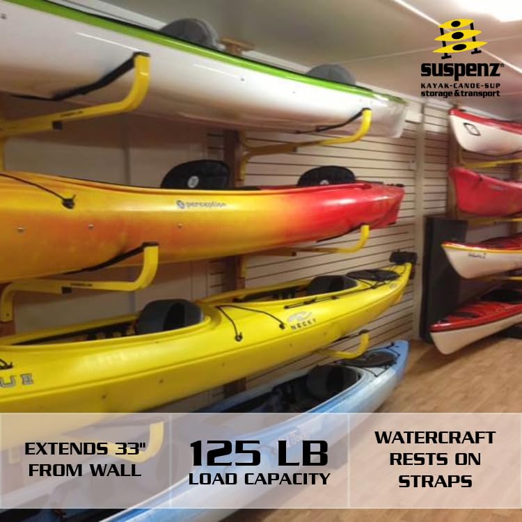 Suspenz Kayak Storage Rack, Flat Rack For Canoe, Kayak, Sup Storage