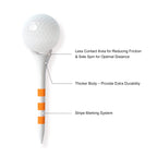 Full Choice Plastic Golf Tees 60 Pack (2-3/4) - Reduce Friction & Increase Distance, Golf Plastic Tees (White with Blue Strips
