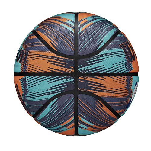 WILSON NBA DRV Pro Streak Outdoor Basketball - Size 5-27.5, Blue/Orange