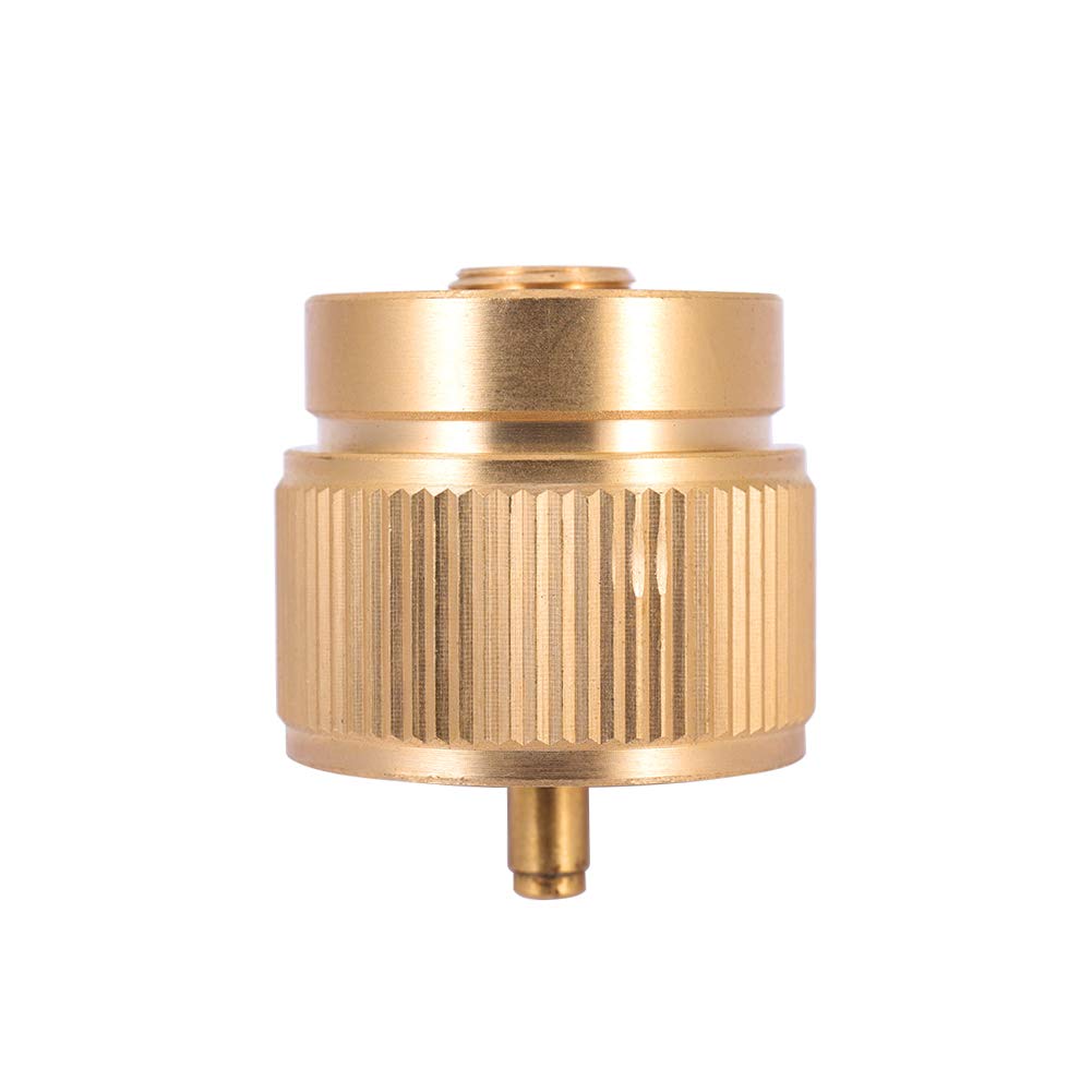 Roulipouli 2 Pieces Camping Stove Adapter, 1Lb Small Propane Tank Input And En417 Lindal Valve Cylinder Output Lpg Canister Conv