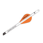 New Archery Products Quikfletch Quikspin 2'' 3-Vane Stabilizing Fletching - White Tube, Orange/White Vanes