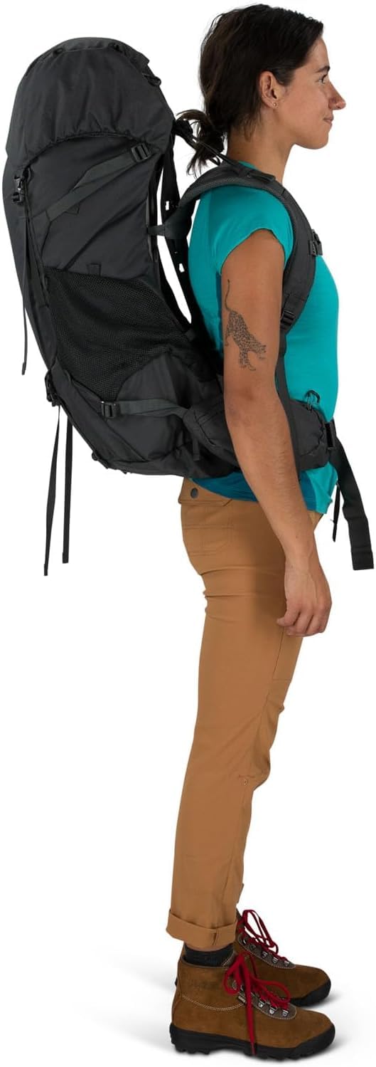 Osprey Renn 50L Womens Backpacking Backpack, Dark Charcoal/Gray Wolf