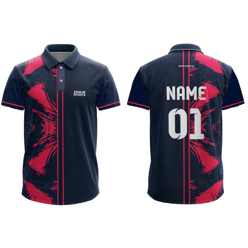 Dika Sports Personalized Sportswear Cricket T-Shirt For Fans Sports T Shirt India Jersey | 2 Year To 5Xl Dark Navy