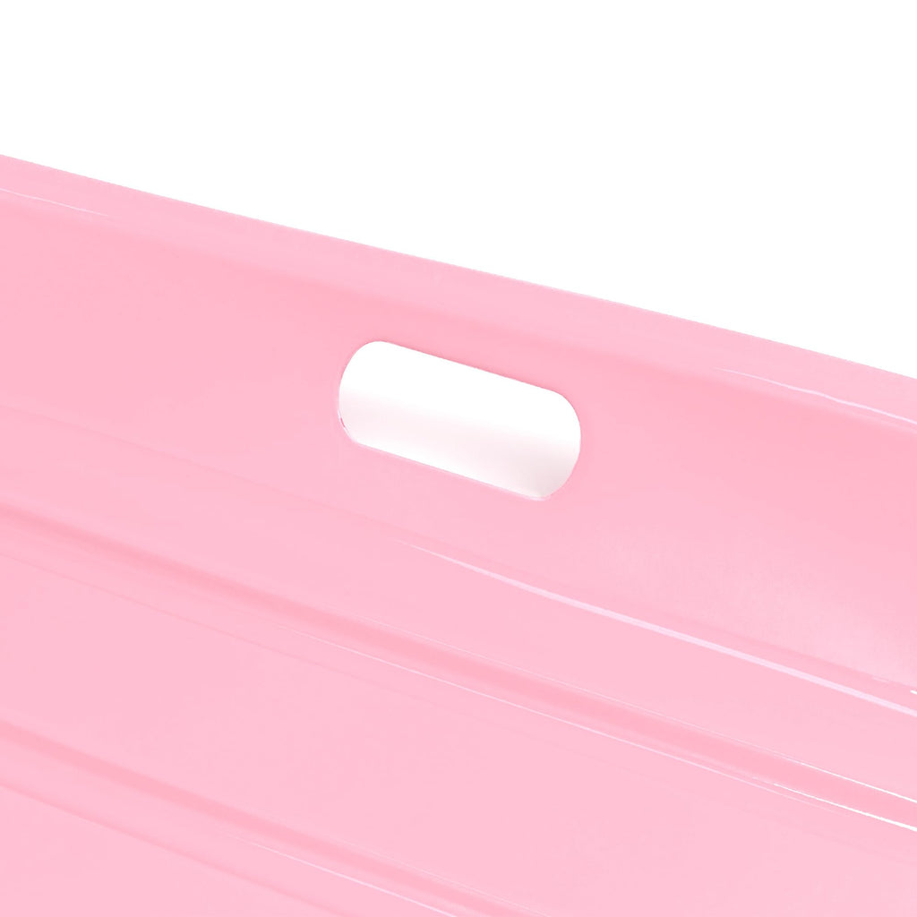 Best Choice Products 35In Kids Plastic Toboggan Snow Sled W/Pull Rope, 2 Handles - Light Pink