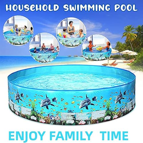 Nuwani Kiddie Pools - Round Plastic Pool For Kids, Toddler & Baby - Easy Non Inflatable Snapset Kid Pool - Large Collapsible Swi