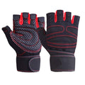 Shivexim Strength Training Workout Gym Gloves Breathable Black & Red(Free Size)