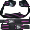 Wrist Wraps + Lifting Straps Bundle (2 Pairs) For Weightlifting, Cross Training, Weight Lifting, Workout, Gym, Powerlifting, Bod