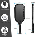 Xs Xspak Carbon Fiber Tournament Pickleball Paddle - Usapa Polypropylene Honeycomb Racket With Cushion Comfort Grip