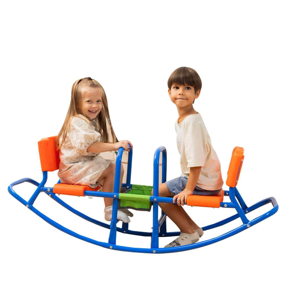 Kids Teeter Totter Outdoor Seesaw: Play - Children, Boys, Girls, Kid, Youth Ride On Toy Living Room, Lawn, Backyard, Playground
