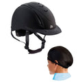 Ovation Deluxe Schooler Low Profile Horse Riding Helmet Xs/S And Deluxe Hair Net (Pack Of 2)
