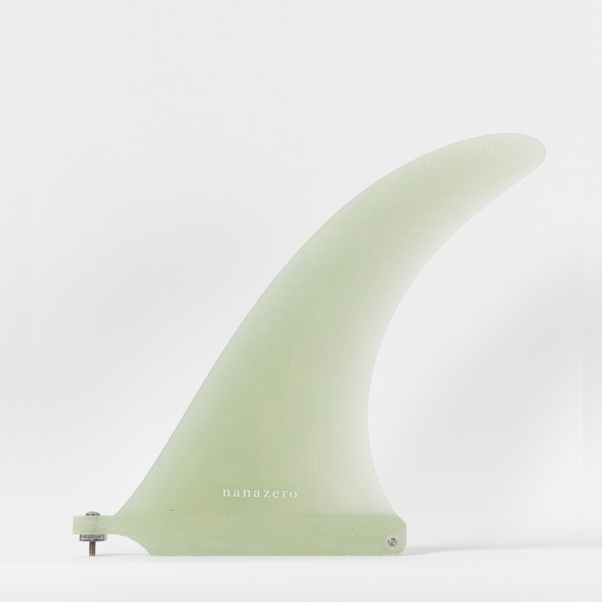 nanazero Fiberglass Center fin All Round 8 Natural Green Volan - Surfboard Single Center fins, Longboard, Midlength