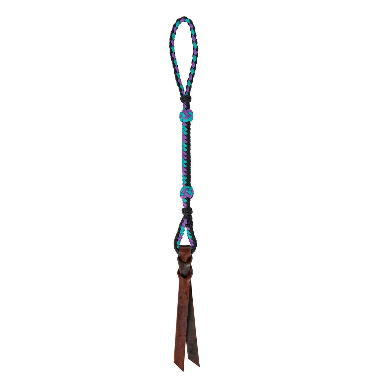 Weaver Leather Quirt with Wrist Loop, Black/Purple/Mint, 29-inch