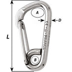 Wichard Asymmetric Carbine Hook - Length 80Mm - 5/16''