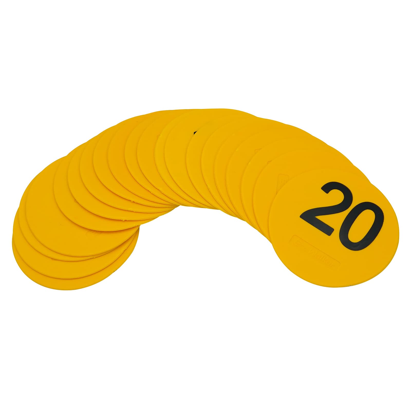 Eco Walker 4Inch Mini Floor Spot Markers For Classroom Preschool And Kindergarten (Set Of 20Pcs) (Yellow Number 1-20)