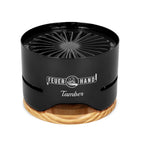 Petromax Feuerhand Tabletop Charcoal Grill, Powder-Coated Steel Tamber For Outdoor Use, Wood Lid, 7.9 Inch Diameter, Black