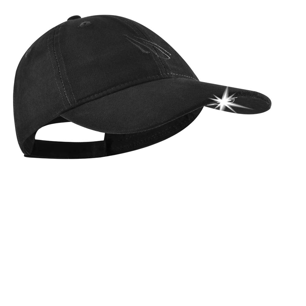 LED Hat Light - POWERCAP 2.0 Baseball Cap with Light Built in - LED Cap Visor Light with Bright Headlight and IPX4 Rating (Black