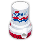 Rule 10-6Ul, Bilge Pump, 2000 Gph, Non-Automatic, 12 Volt With 6 Foot Wire Leads, White/Blue