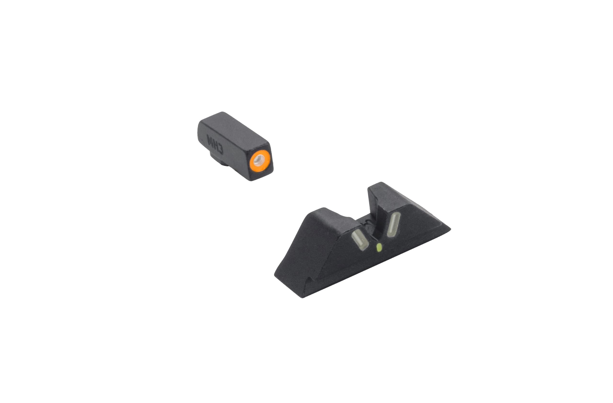 MEPRO Hyper-Bright Fixed V-Shaped Rear tritium Night Sights Compatible with Glock Standard Frames 17,19,22-25,28,31-35,37,38,39,