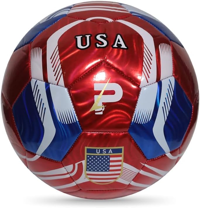 PLAYPRO Country Training Soccer Ball: World Edition (USA - RED, 4)