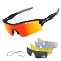 Polarized Sports Sunglasses For Men Women With 5 Interchangeable Lenes For Cycling Sunglasses Running Baseball Golf Softball Dri
