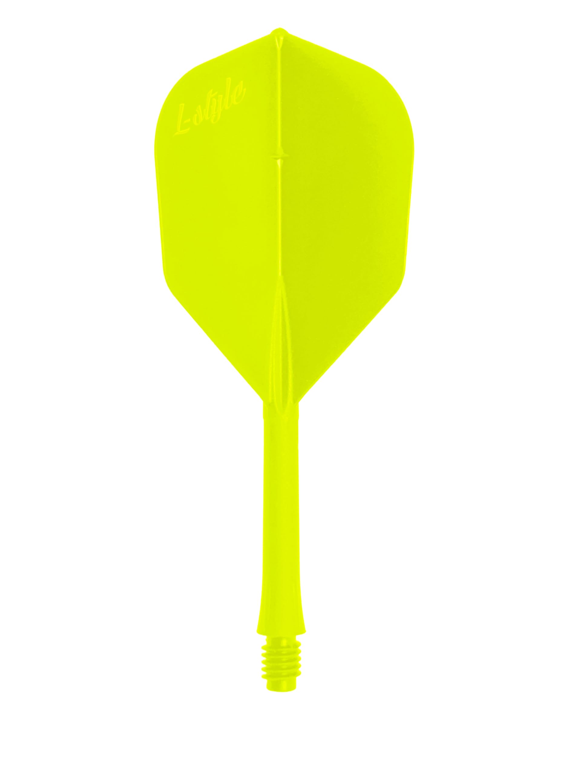 L-style BarFlight 2BA Dart Flight with Integrated Shaft - L3 Shape - 26mm (260) - Neon Yellow - 1 Set (3 Flights)