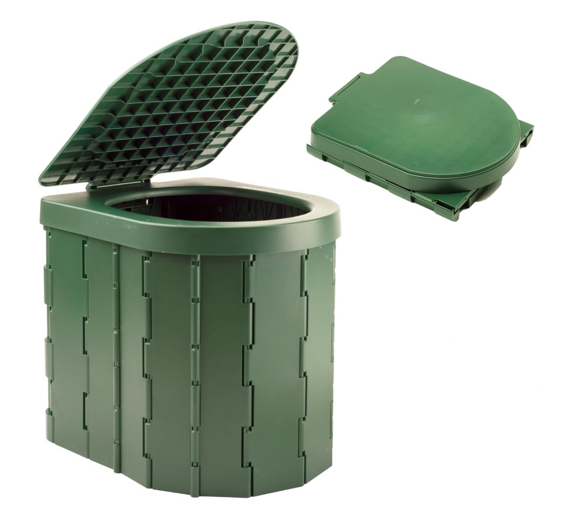 Kinspory Camping Toilet, Portable Toilet For Adults & Kids, Foldable Potty & Outdoor Emergency Sanitation Products, Trash Can, S