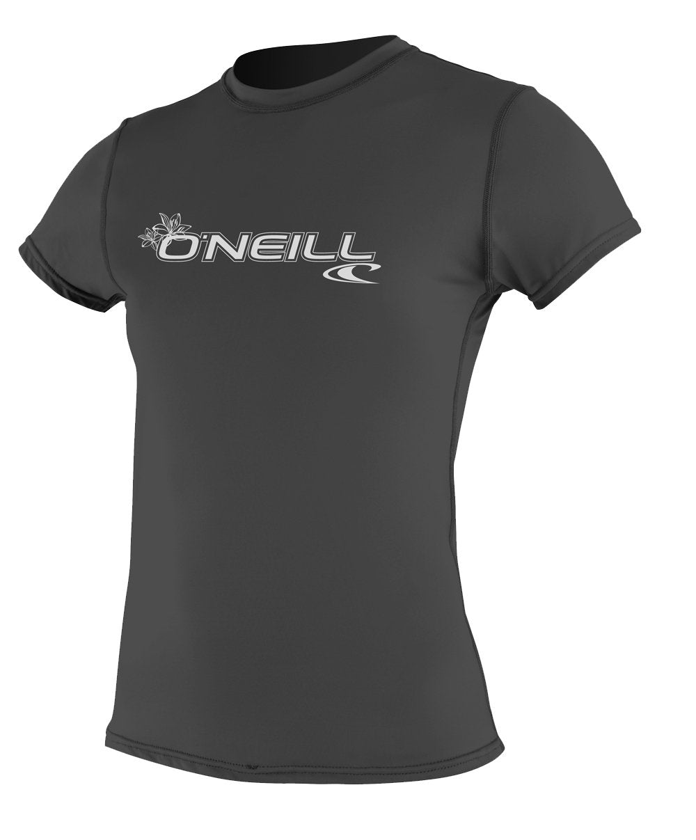 ONeill Womens Basic Skins Upf 50+ Short Sleeve Sun Shirt, Black, Large