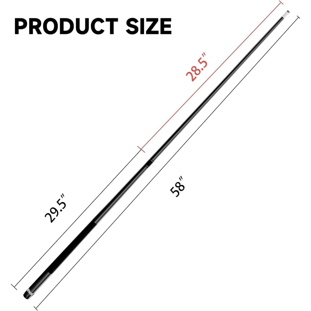 Gse 58'' 2-Piece Fiberglass Graphite Composite Billiard Pool Cue Stick (Matte Black, 21Oz)