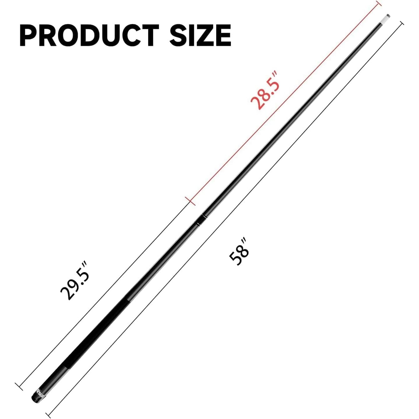 Gse 58'' 2-Piece Fiberglass Graphite Composite Billiard Pool Cue Stick (Matte Black, 21Oz)