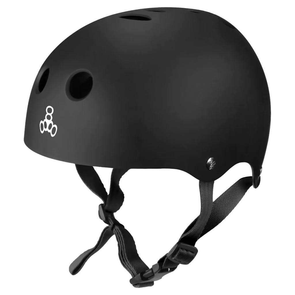 Triple Eight Sweatsaver Halo Water Helmet for Wakeboarding and Waterskiing, Black Matte, X-Large