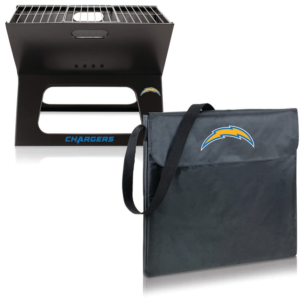 Nfl Los Angeles Chargers X-Grill Portable Grill - Camping Grill - Small Charcoal Grill For Tailgating