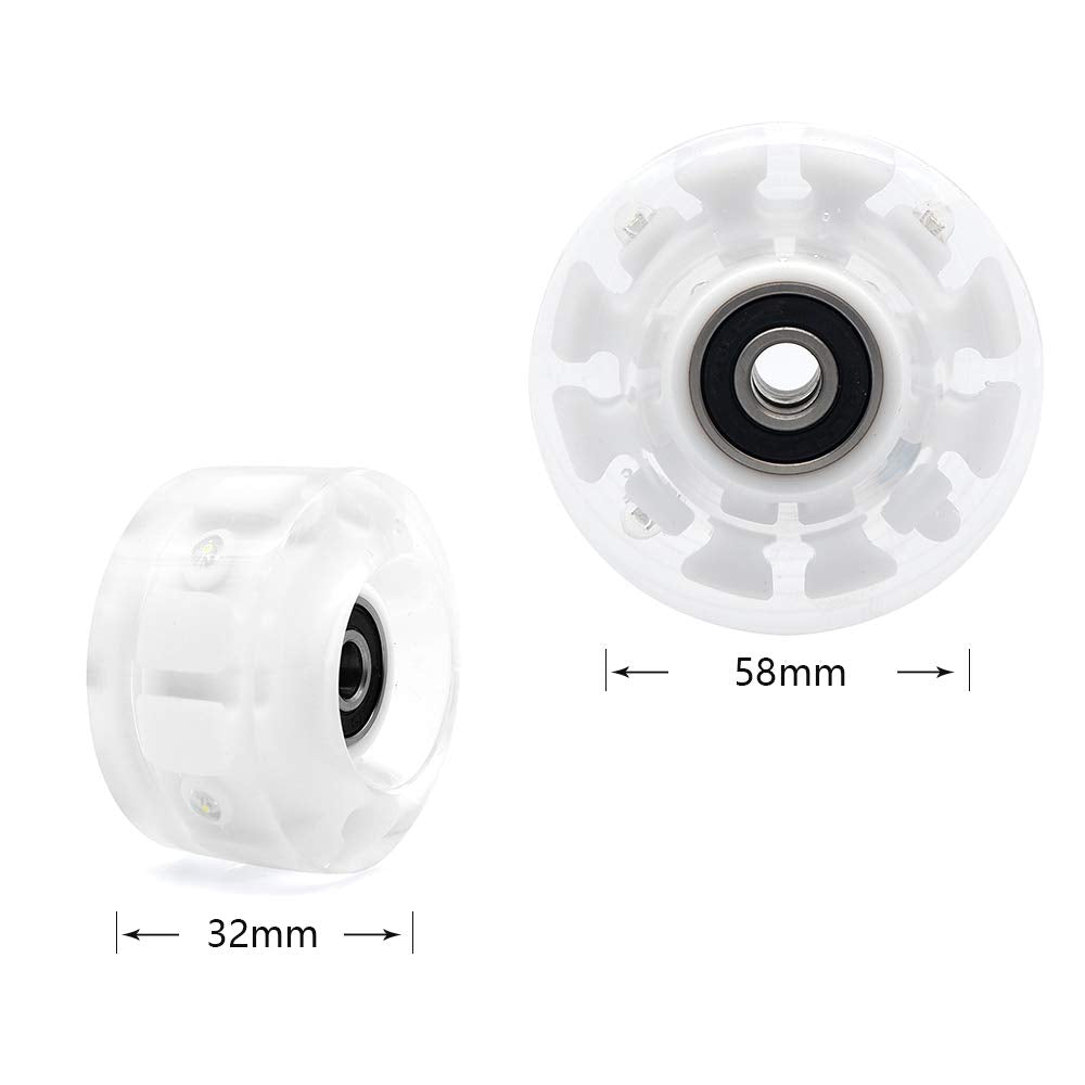 Nezylaf 8 Pack 78A Light Up Roller Skate Wheels 32  5836  65Mm, Luminous Skate Wheels With Bearings Installed For Indoor Or Outd