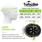 Turboske Skateboard Helmet, Bmx Helmet, Multi-Sport Helmet, Bike Helmet For Youth, Men, Women (Black&Green, L/Xl)